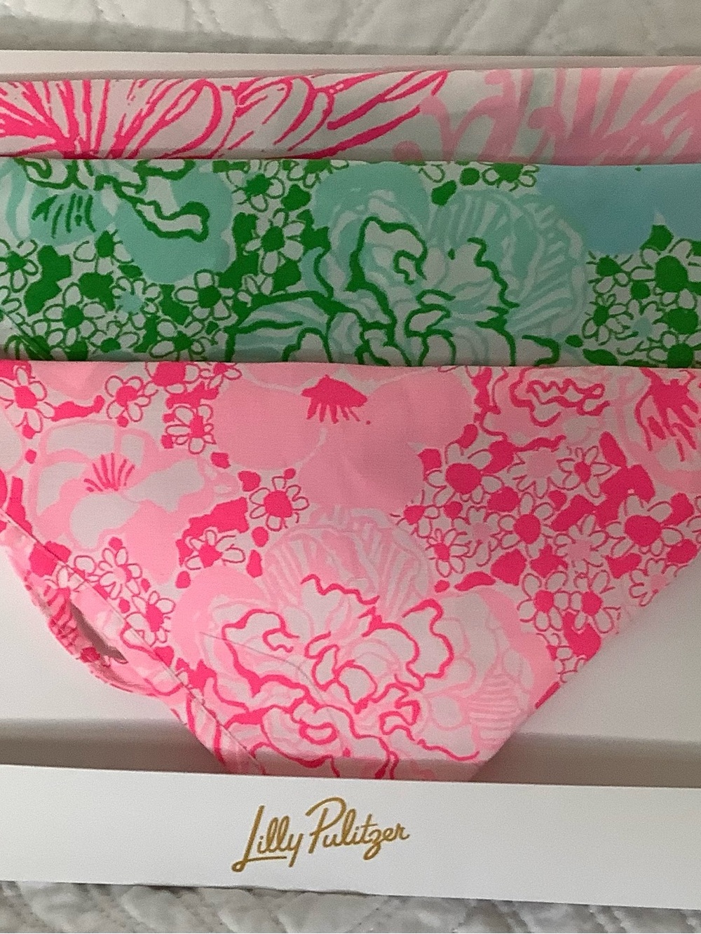 Lilly Pulitzer Set Of 3 Head Scarfs